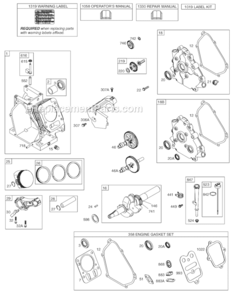 Page A Diagram and Parts List for 12D300 0007-0019 Briggs and Stratton Engine